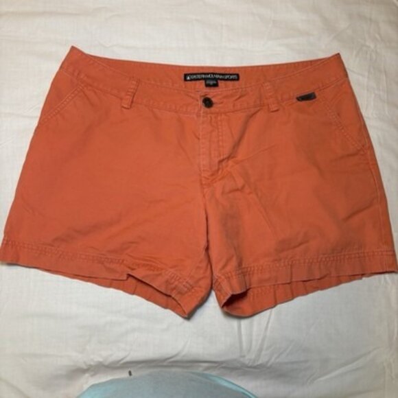 Eastern Mountain Sports Pants - Eastern Mountain Sports Womens Orange Chino Shorts Sz 14‎ Hiking Casual Outdoors